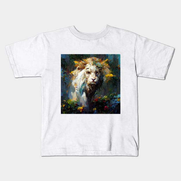 A lion is following me Kids T-Shirt by AmazinfArt